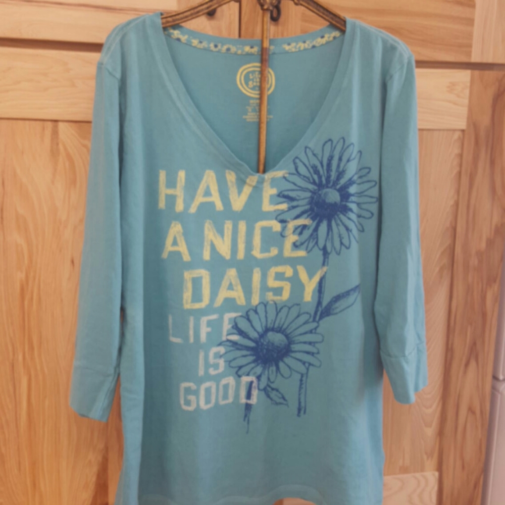 "Life is Good" 3/4 sleeve top size Large